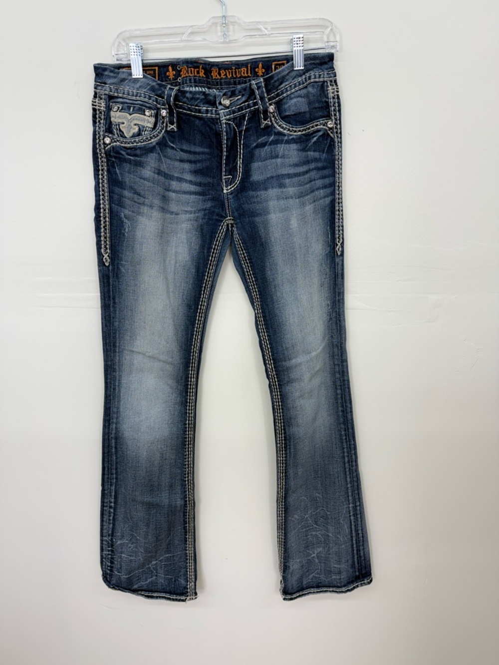 Rock Revival Women's Lily Dark Blue Bootcut Jeans H8